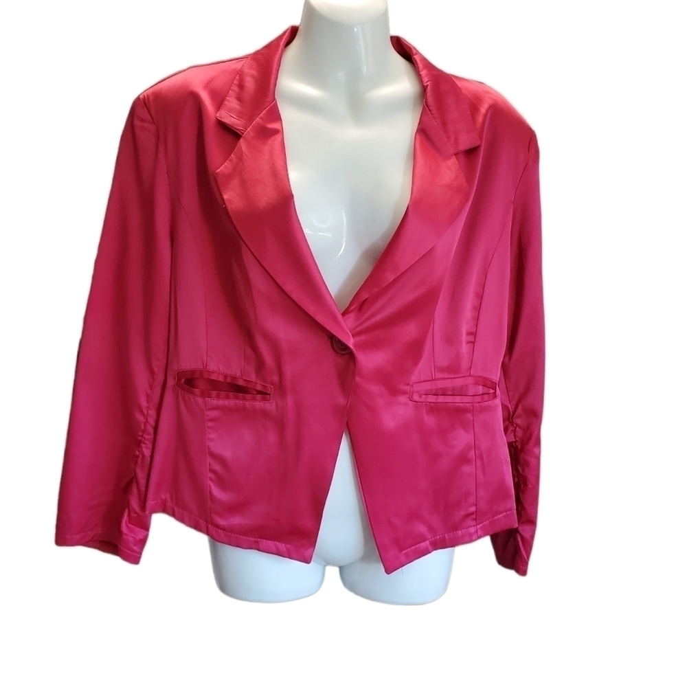 DECIBEL hot pink one buttonblazer XL